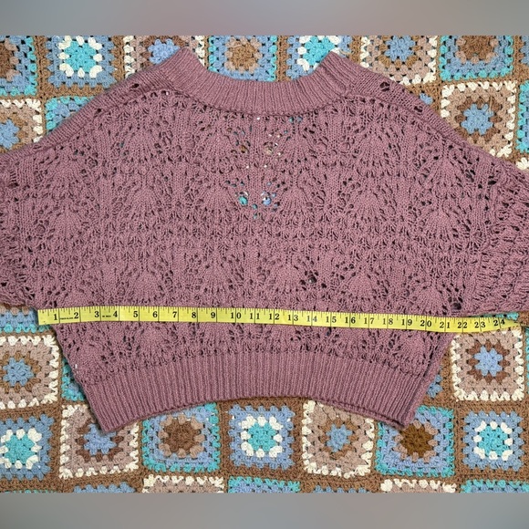 Free People Cropped Chloe Cardigan Medium Pressed Flowers - Picture 5 of 13